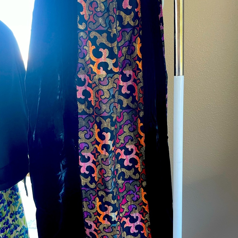 Long black velvet skirt